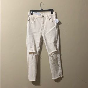 Urban outfitters cream high waisted jeans